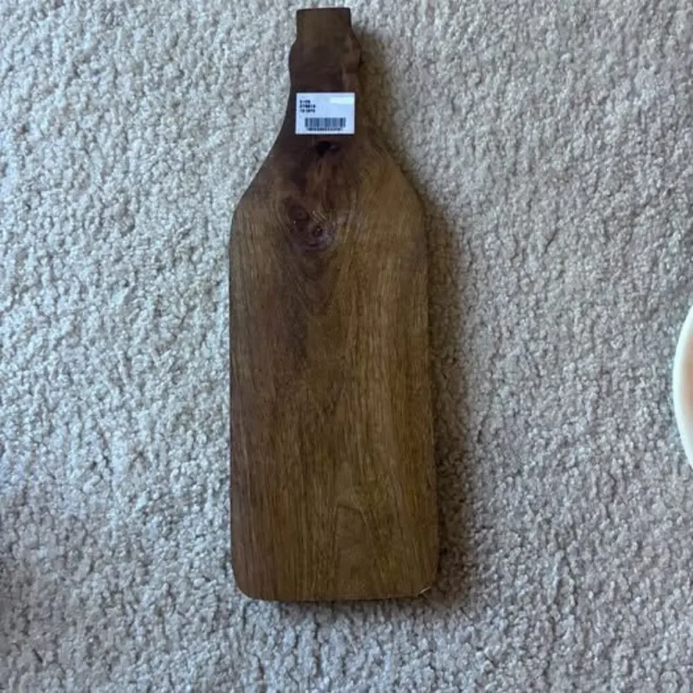 Wooden wine bottle cheese/charcuterie serving board
